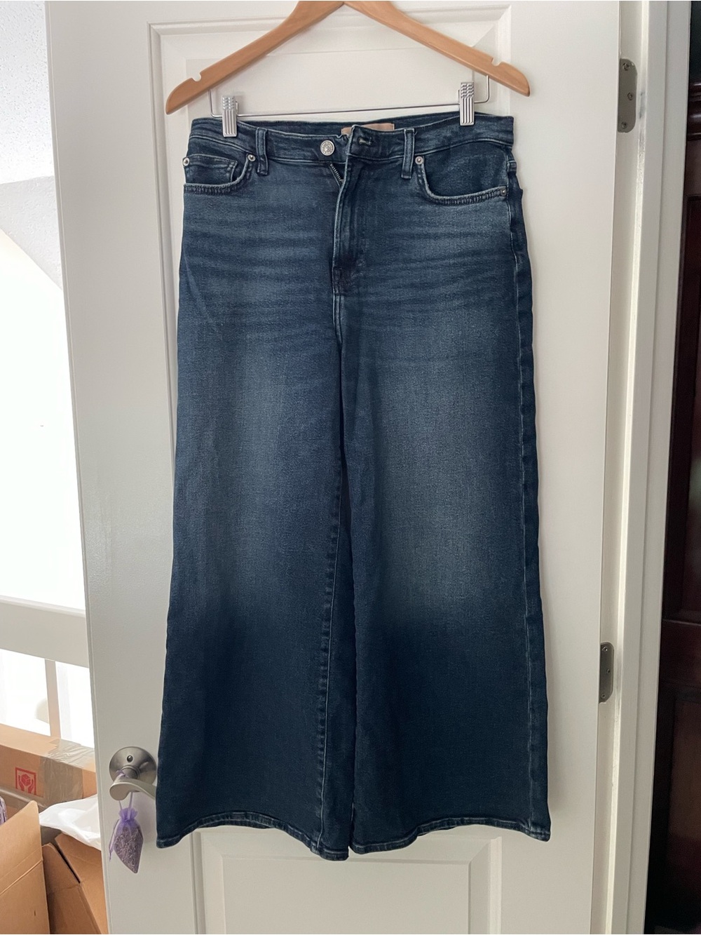 7 for all mankind Wide Leg Dark Blue Cropped Women's Jeans size 30
